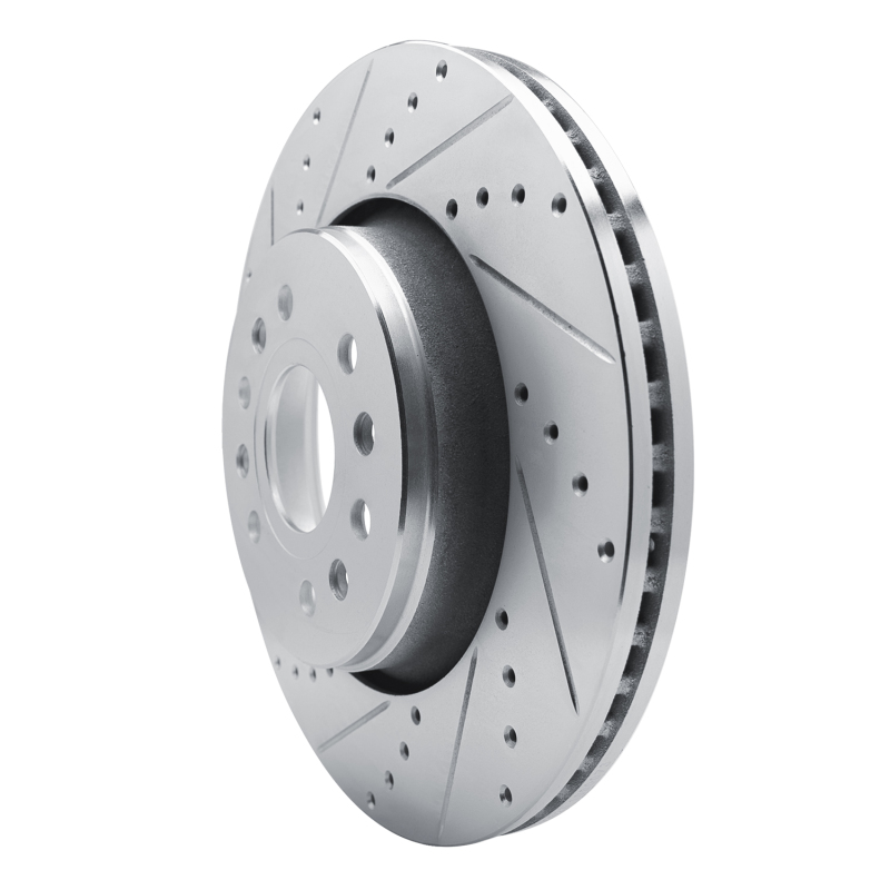 Jeep Grand Wagoneer L Brake Rotor (1) - Front Left - R1 Concepts - Drilled & Slotted - Silver - `21-`25